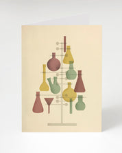 A Chemis-tree Holiday Greeting Card featuring a christmas tree with lab equipment on it, by Cognitive Surplus.