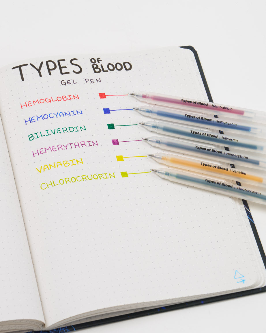 Types of Blood Gel Pens (Pack of 6)