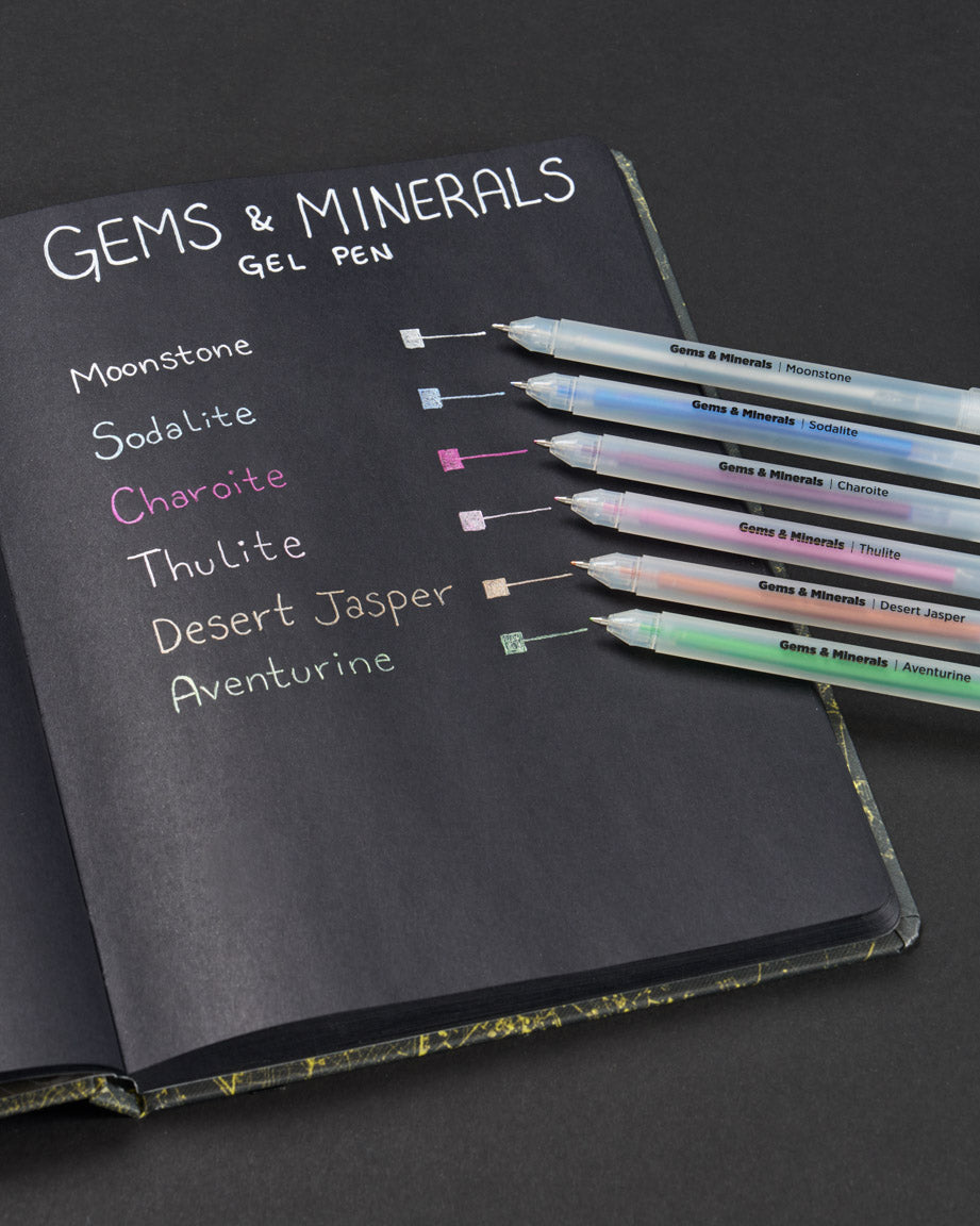 Gems & Minerals Metallic Gel Pens (Pack of 6)