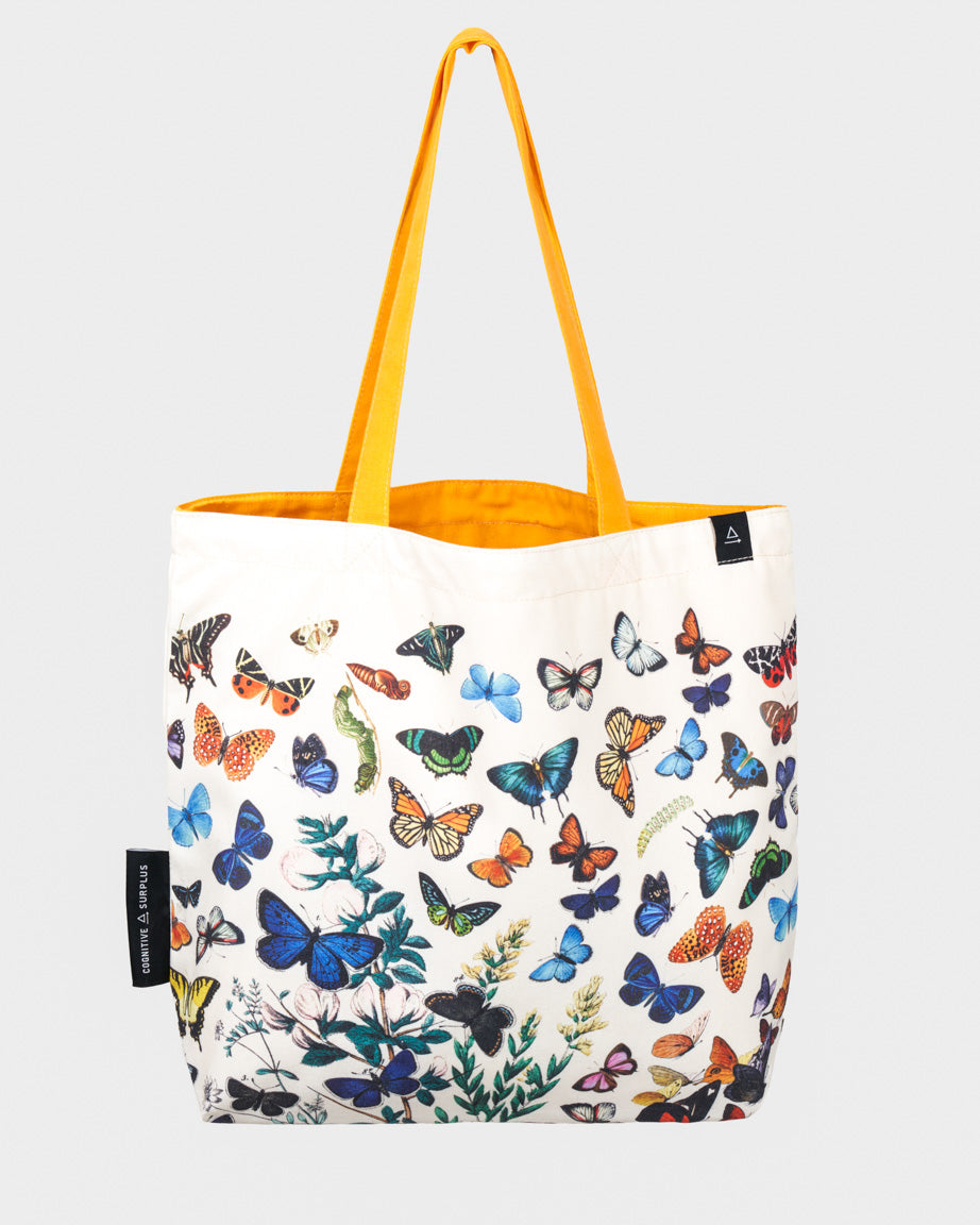 Butterfly canvas tote outlet bag