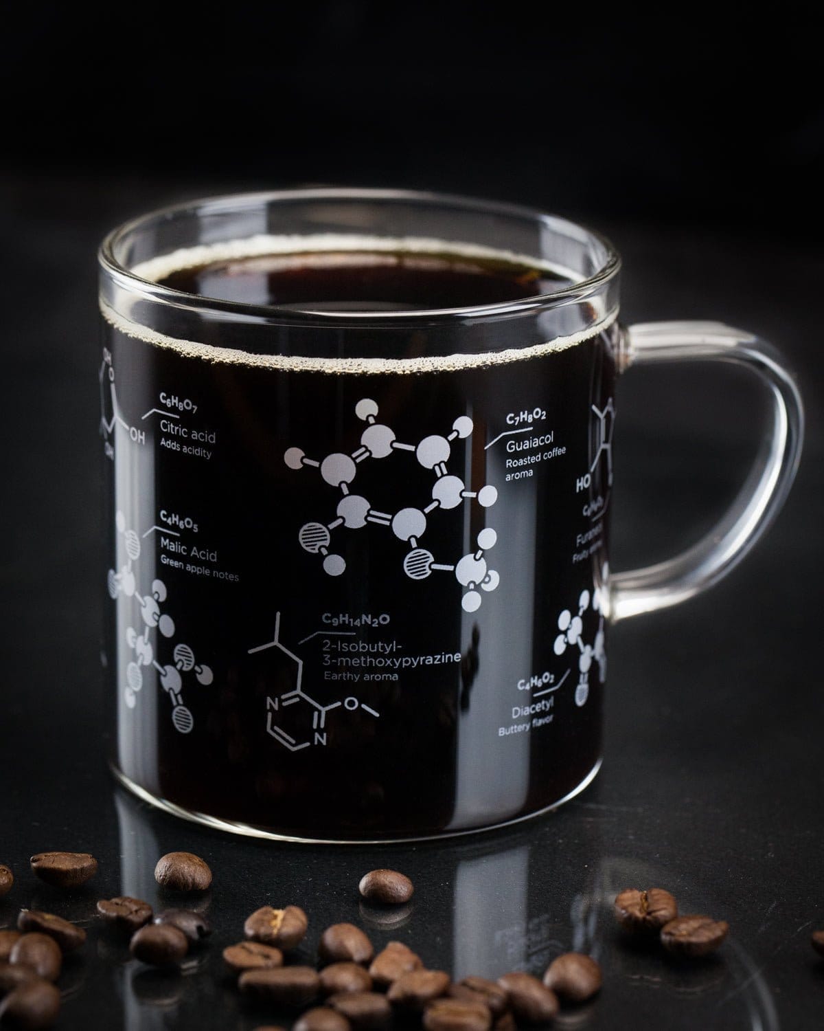 Custom design Glass Coffee Mugs~Set of two