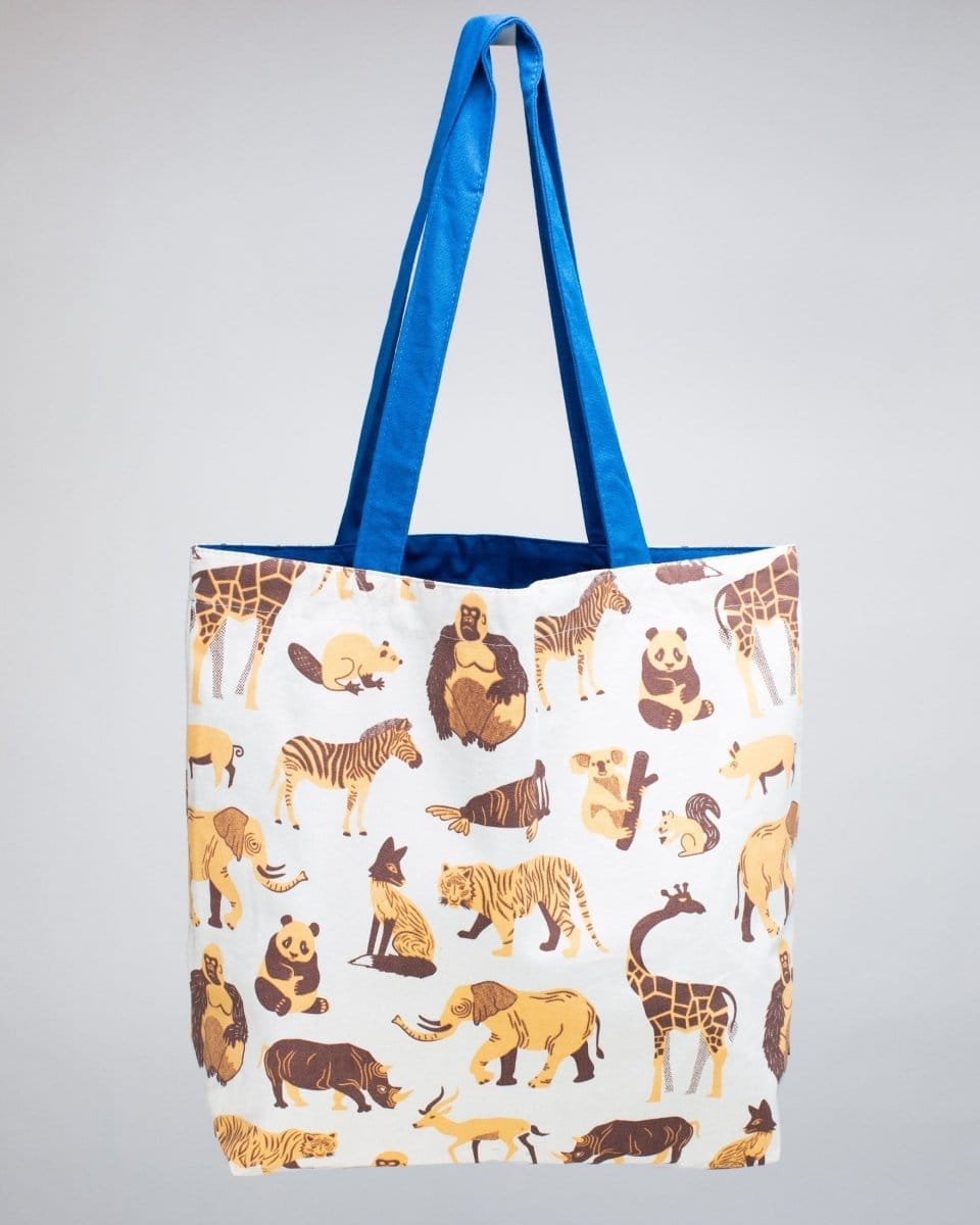 【GOOD GRIEF!】CANVAS SHOPPERS BAG Retro Mammals Tote Bag | Reversible Tote by Cognitive Surplus