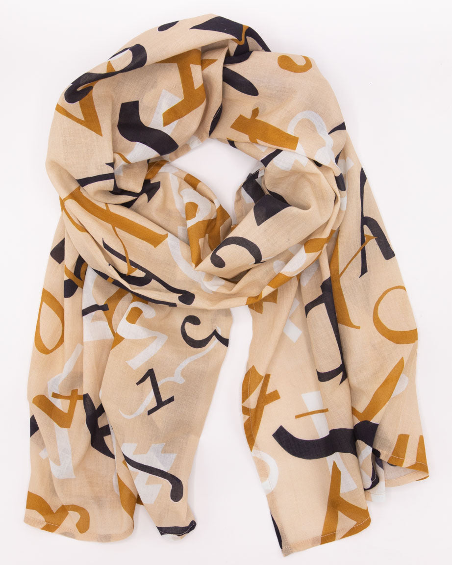 monogram classic scarf brown