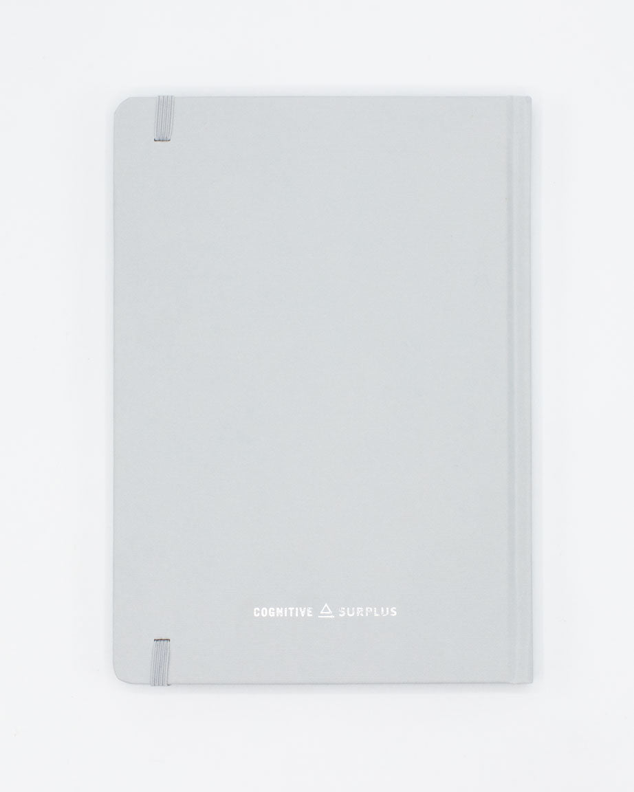 A Cognitive Surplus Skeleton A5 Hardcover Notebook - Dotted Lines on a white surface.