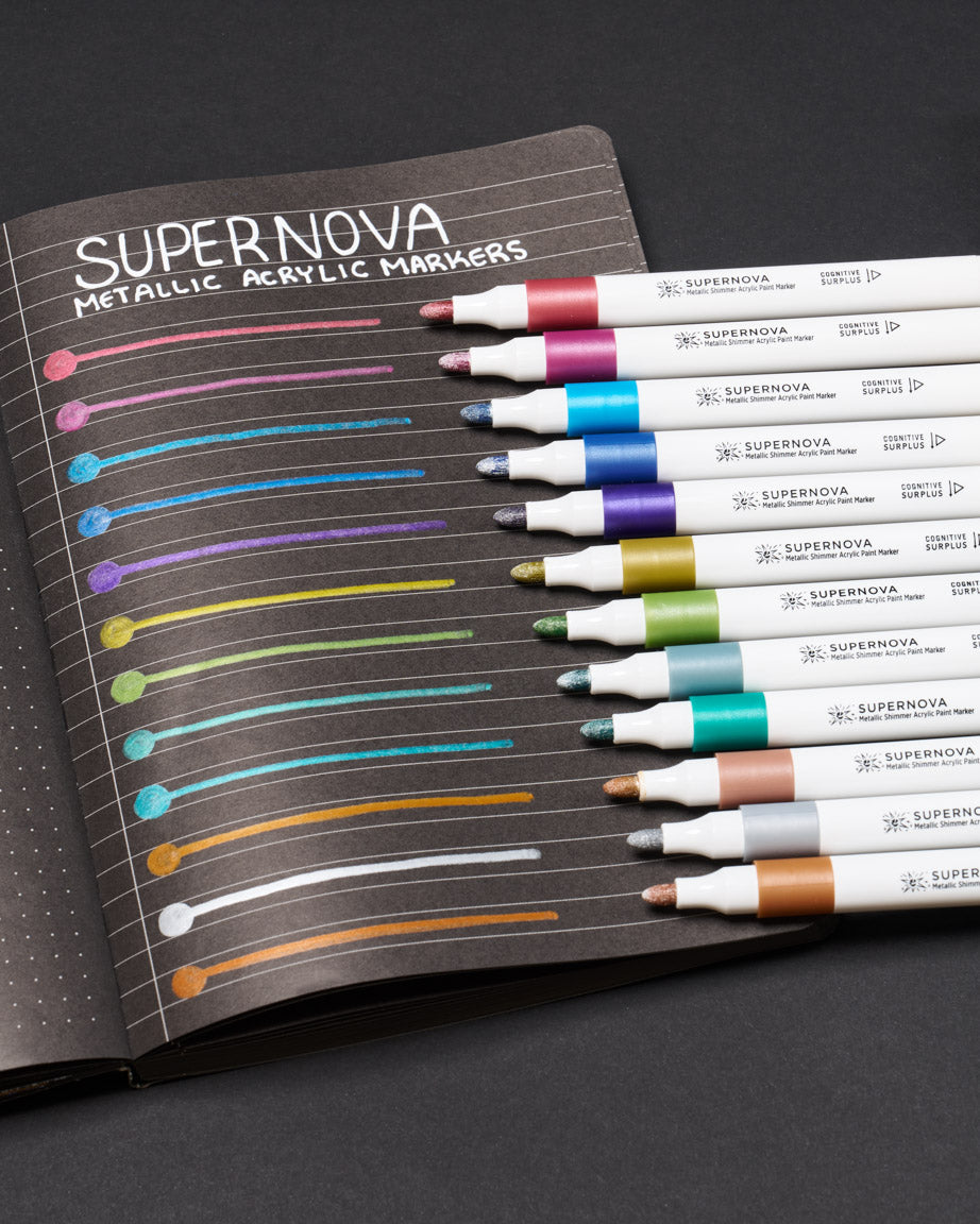 Supernova Metallic Acrylic Markers (Pack of 12)