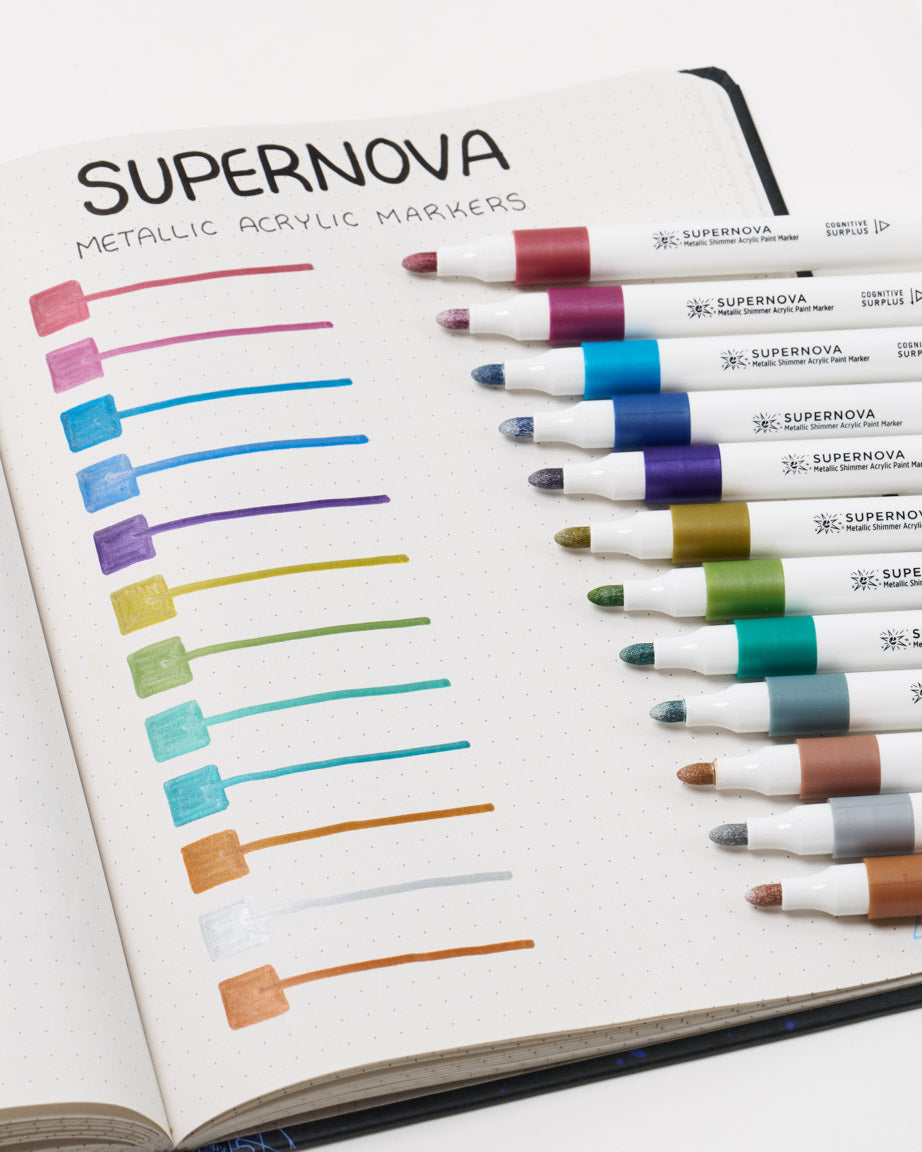 Supernova Metallic Acrylic Markers (Pack of 12)