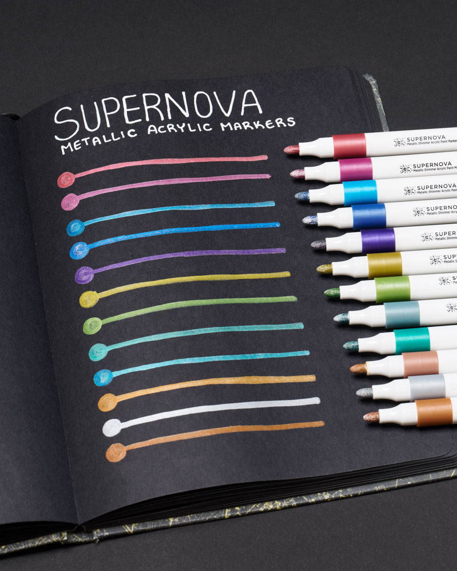 Supernova Metallic Acrylic Markers (Pack of 12)