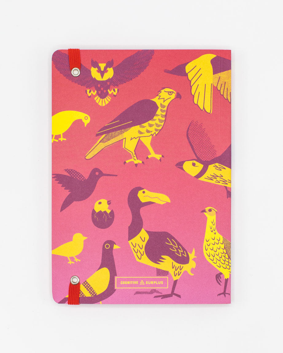 Retro Birds A5 Softcover Notebook