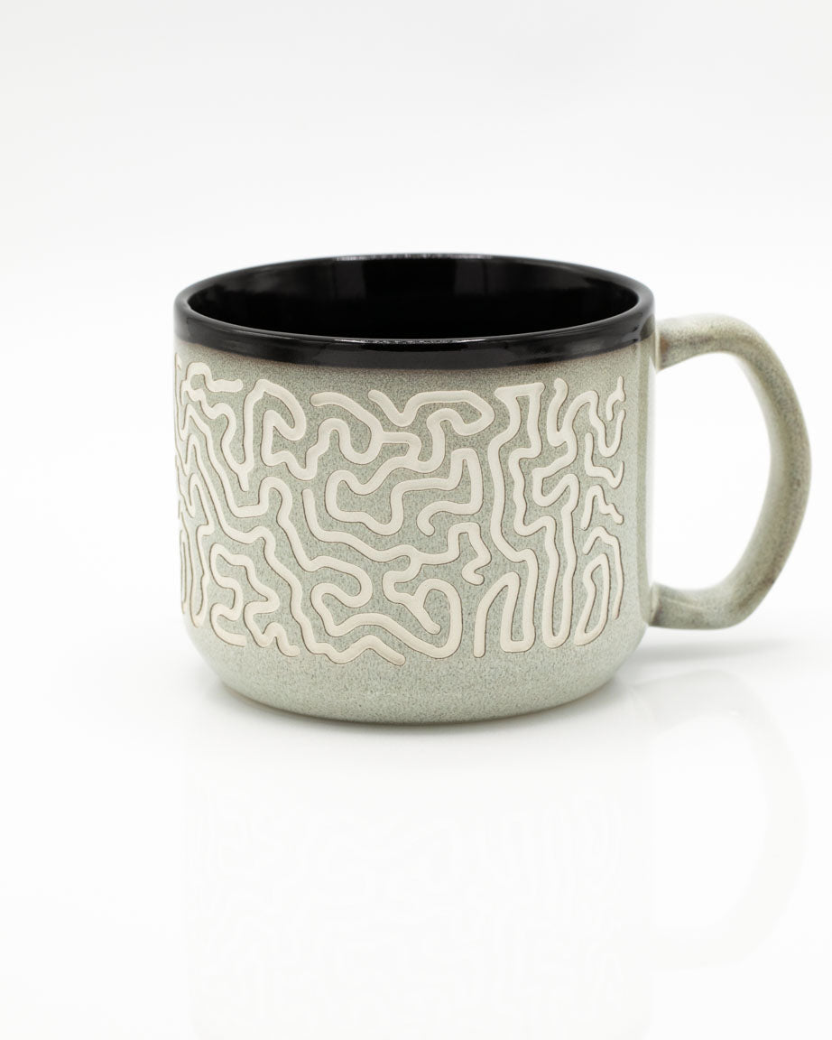 Brain Coral Hand Carved 15 oz Ceramic Mug