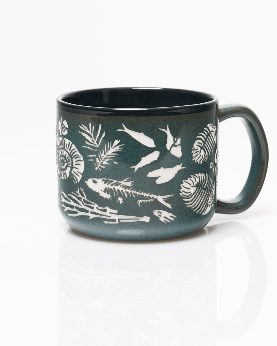 Fossils Hand Carved 15 oz Ceramic Mug