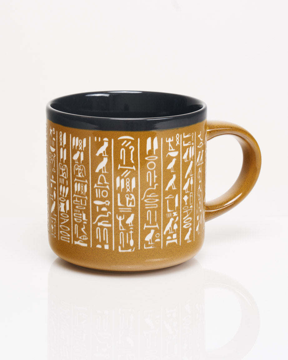 Hieroglyphics Hand Carved 15 oz Ceramic Mug