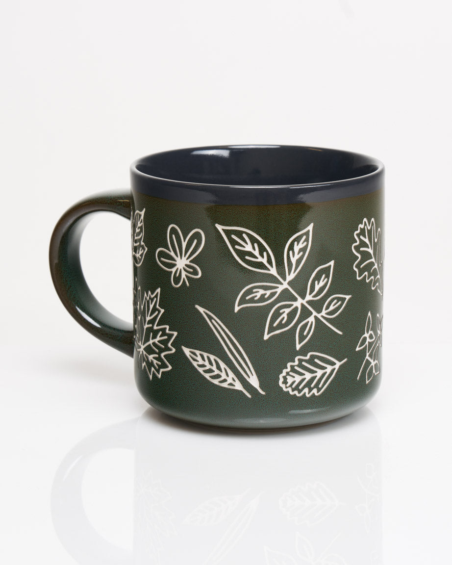 Cognitive Surplus Pressed Leaves Ceramic Mug - Thumbnail 2