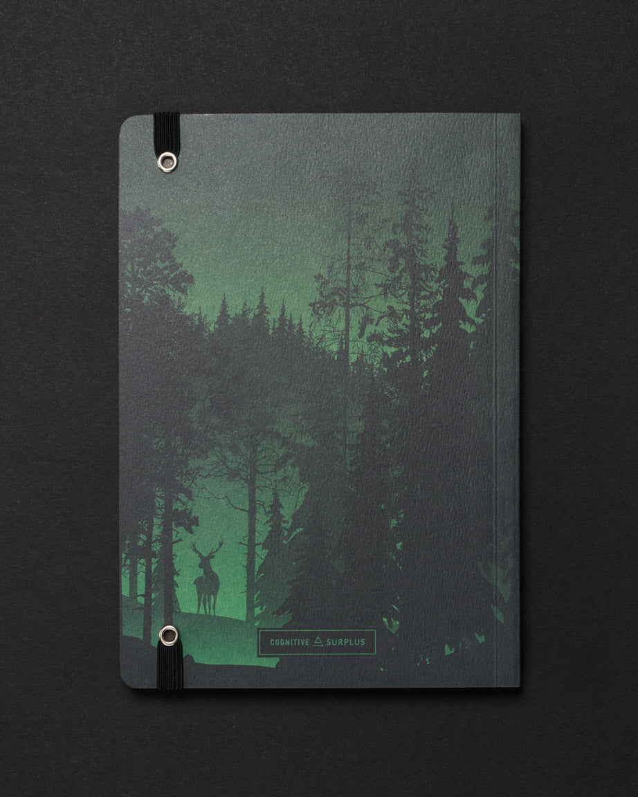 Evergreen Forest Dark Analysis A5 Softcover Notebook