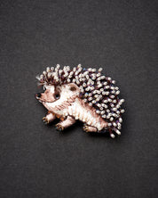 White-Breasted Hedgehog Brooch Pin - Trovelore