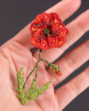 Field Poppy Brooch Pin - Trovelore