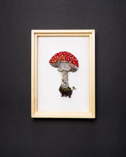 Fly Agaric Mushroom Beaded Framed Art - Trovelore
