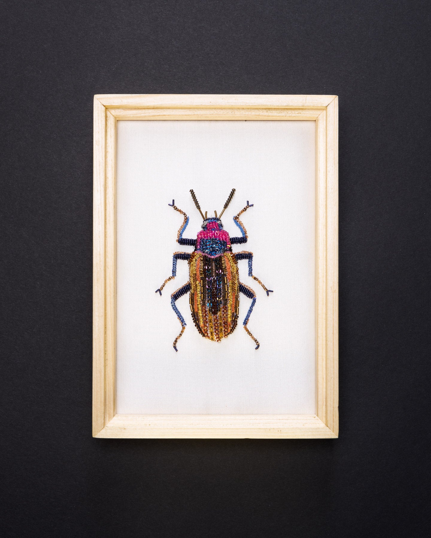Darkling Beetle Beaded Framed Art