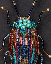 Rainbow Leaf Beetle Beaded Brooch Pin
