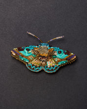 Lanipes Moth Beaded Brooch Pin