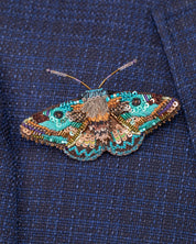 Lanipes Moth Beaded Brooch Pin