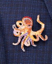 Giant Pacific Octopus Beaded Brooch Pin
