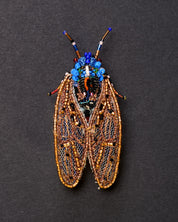 Pharaoh Cicada Beaded Brooch Pin