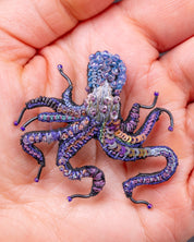 Common Octopus Beaded Brooch Pin