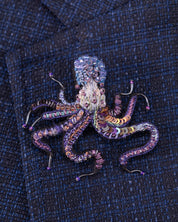 Common Octopus Beaded Brooch Pin