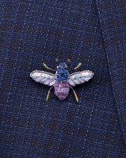 Violet Carpenter Bee Beaded Brooch Pin - Trovelore