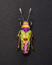 Sharpshooter Leafhopper Beaded Brooch Pin