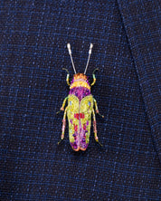 Sharpshooter Leafhopper Beaded Brooch Pin