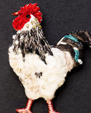 Sussex Chicken Beaded Brooch Pin - Trovelore