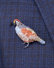Valley Quail Beaded Brooch Pin - Trovelore