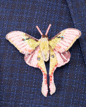 Luna Moth Beaded Brooch Pin