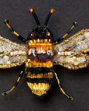 Bumble Bee Beaded Brooch Pin