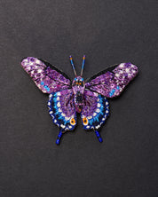 Black Swallowtail Butterfly Beaded Brooch Pin