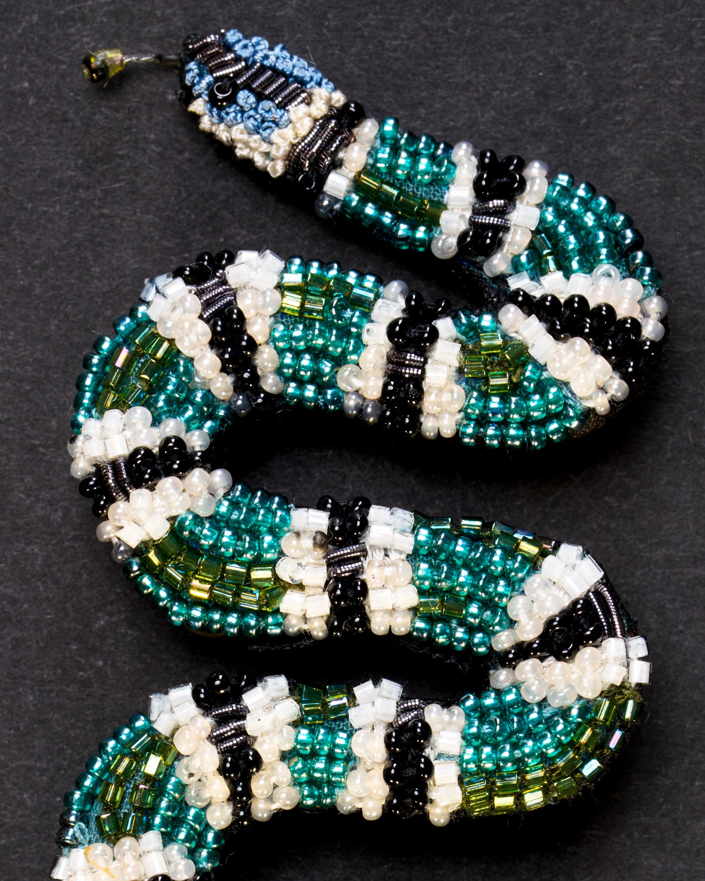 Banded Snake Beaded Brooch Pin