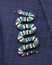 Banded Snake Beaded Brooch Pin