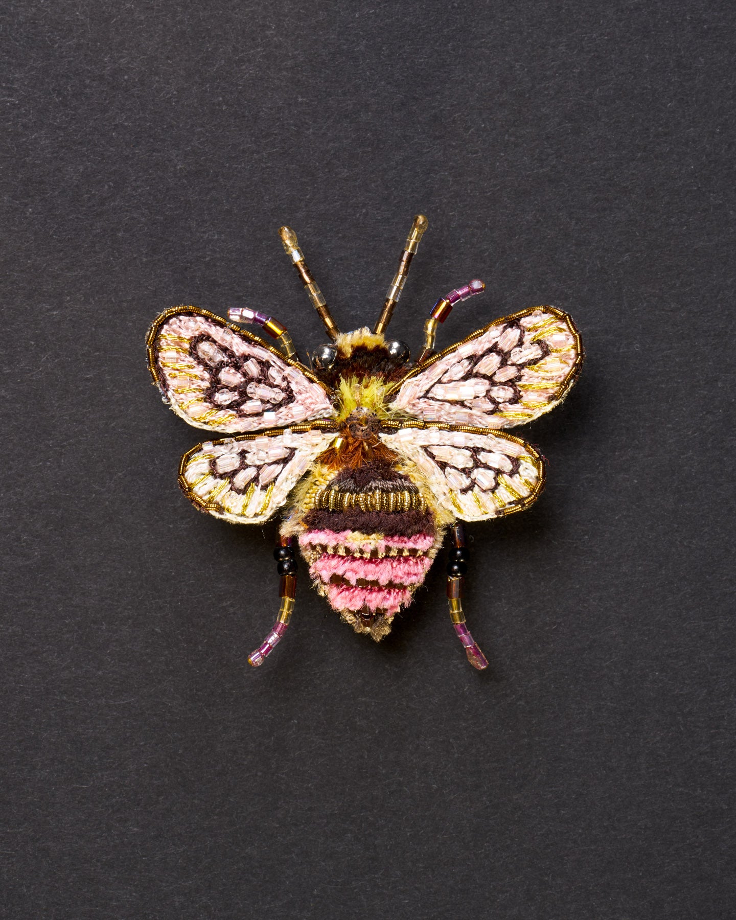 Bombus Bee Beaded Brooch Pin