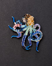 Day Octopus Beaded Brooch Pin