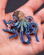 Day Octopus Beaded Brooch Pin