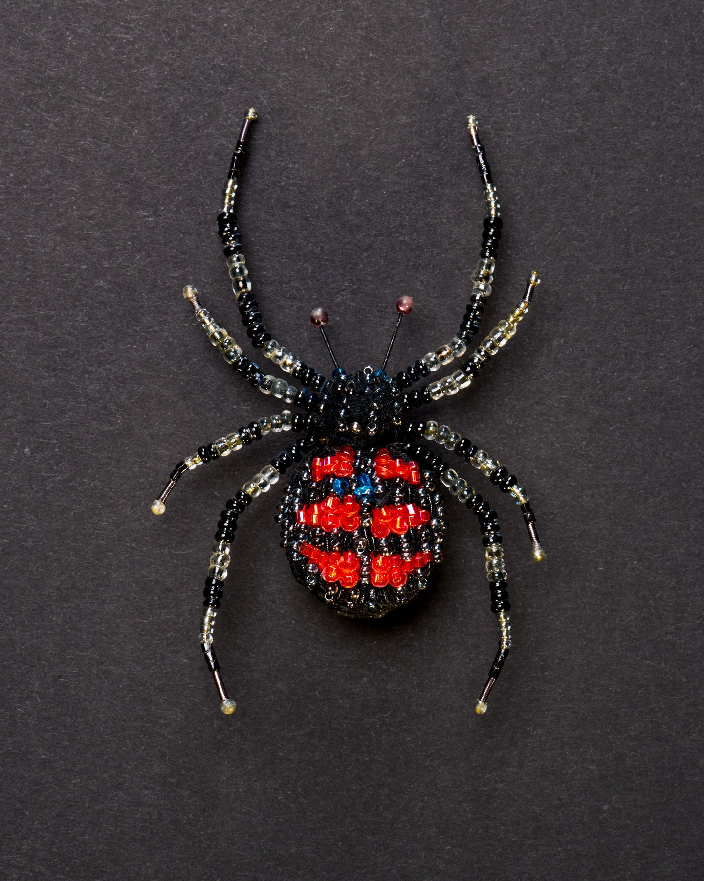 Redback Spider Beaded Brooch Pin - Trovelore