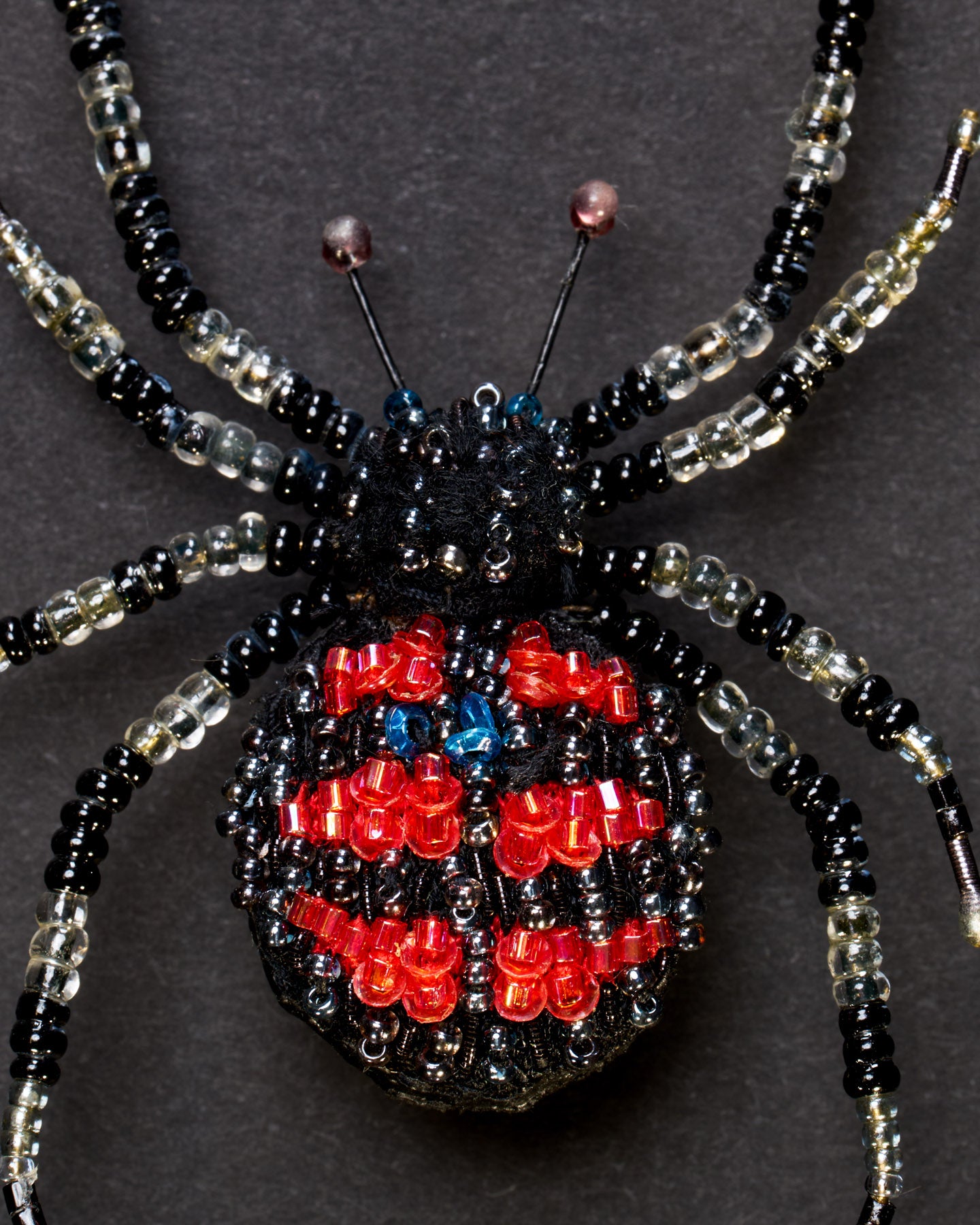 Redback Spider Beaded Brooch Pin - Trovelore