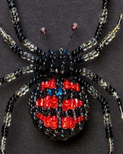Redback Spider Beaded Brooch Pin - Trovelore