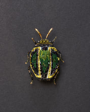 Tortoise Beetle Beaded Brooch Pin