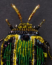 Tortoise Beetle Beaded Brooch Pin