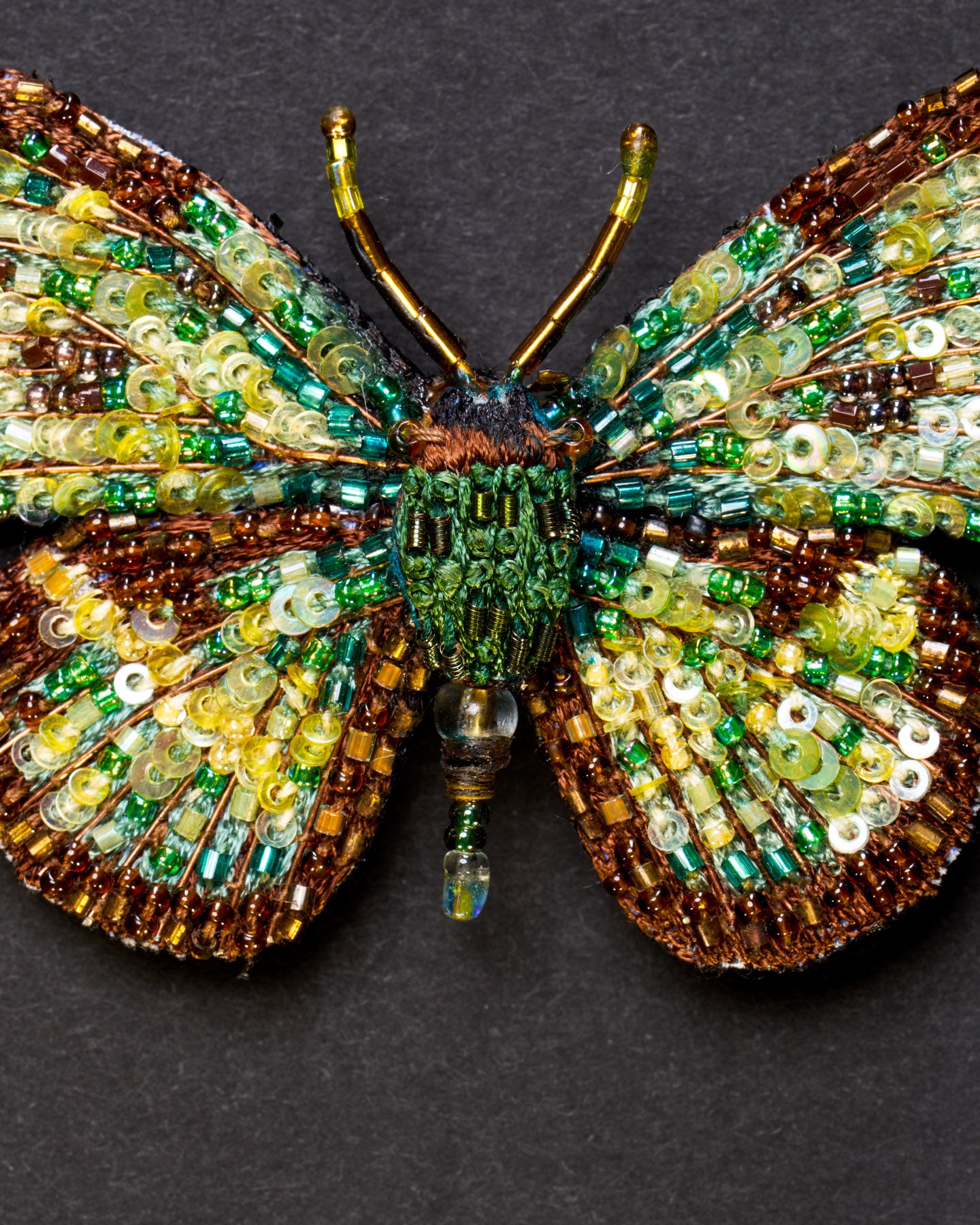 Four Spot Sailor Butterfly Beaded Brooch Pin - Trovelore