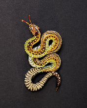 Viper Snake Beaded Brooch Pin