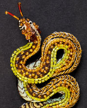 Viper Snake Beaded Brooch Pin