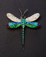 Oriental Greenwing Beaded Brooch Pin